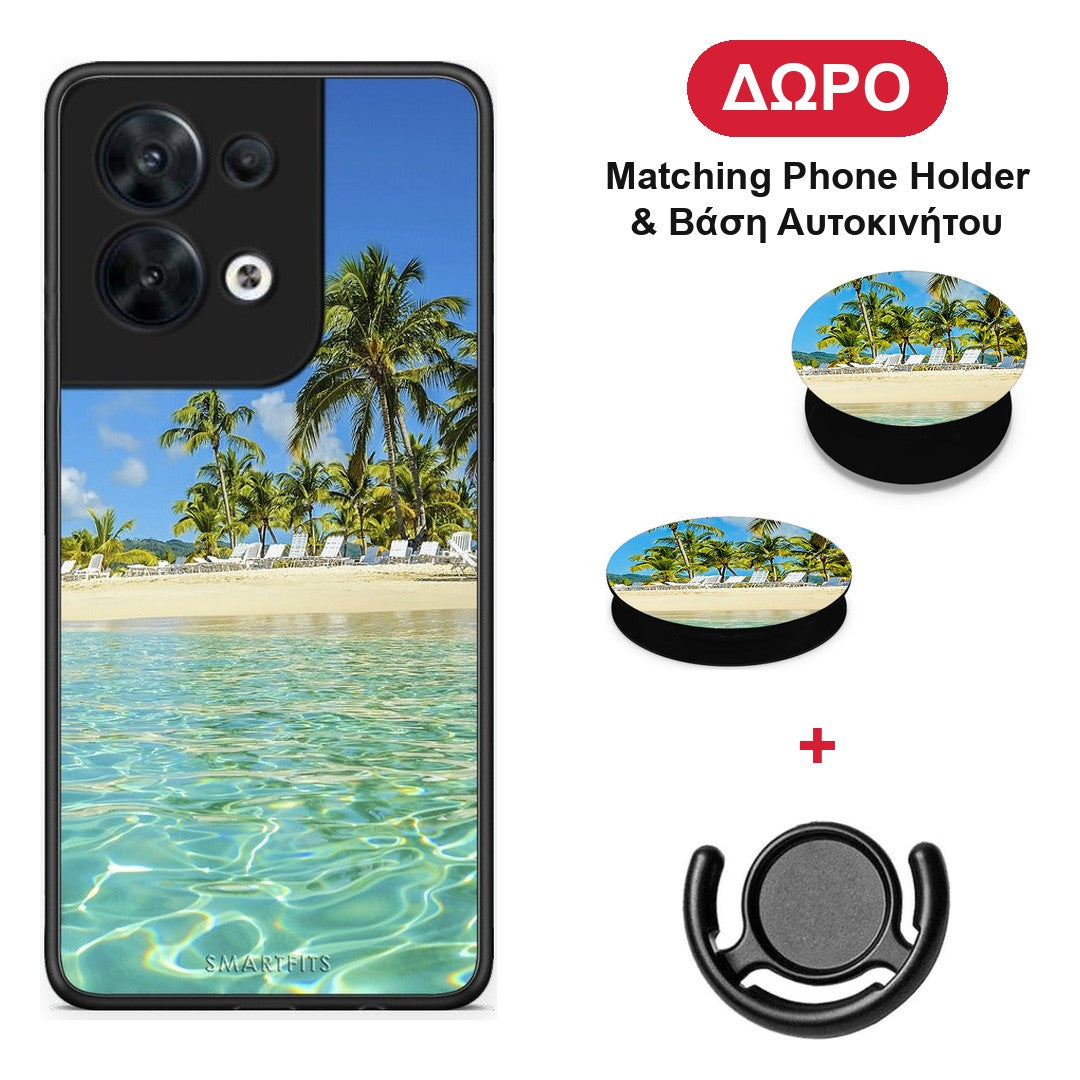 Tropical Vibes - Oppo Reno8 5G θήκη + Δώρο Phone Holder & Βάση Αυτοκινήτου