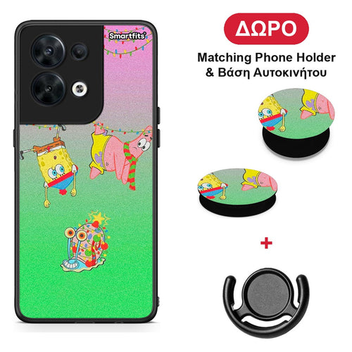 Xmas Lights - Oppo Reno8 5G θήκη + Δώρο Phone Holder & Βάση Αυτοκινήτου