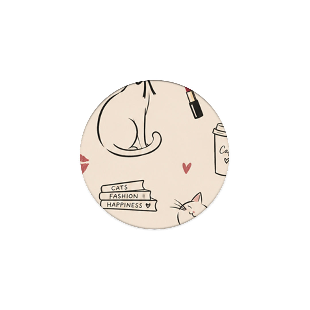 Phone Holder σε χρώμα Minimal Cat and Fashion Doodles on Cream από τη Smartfits