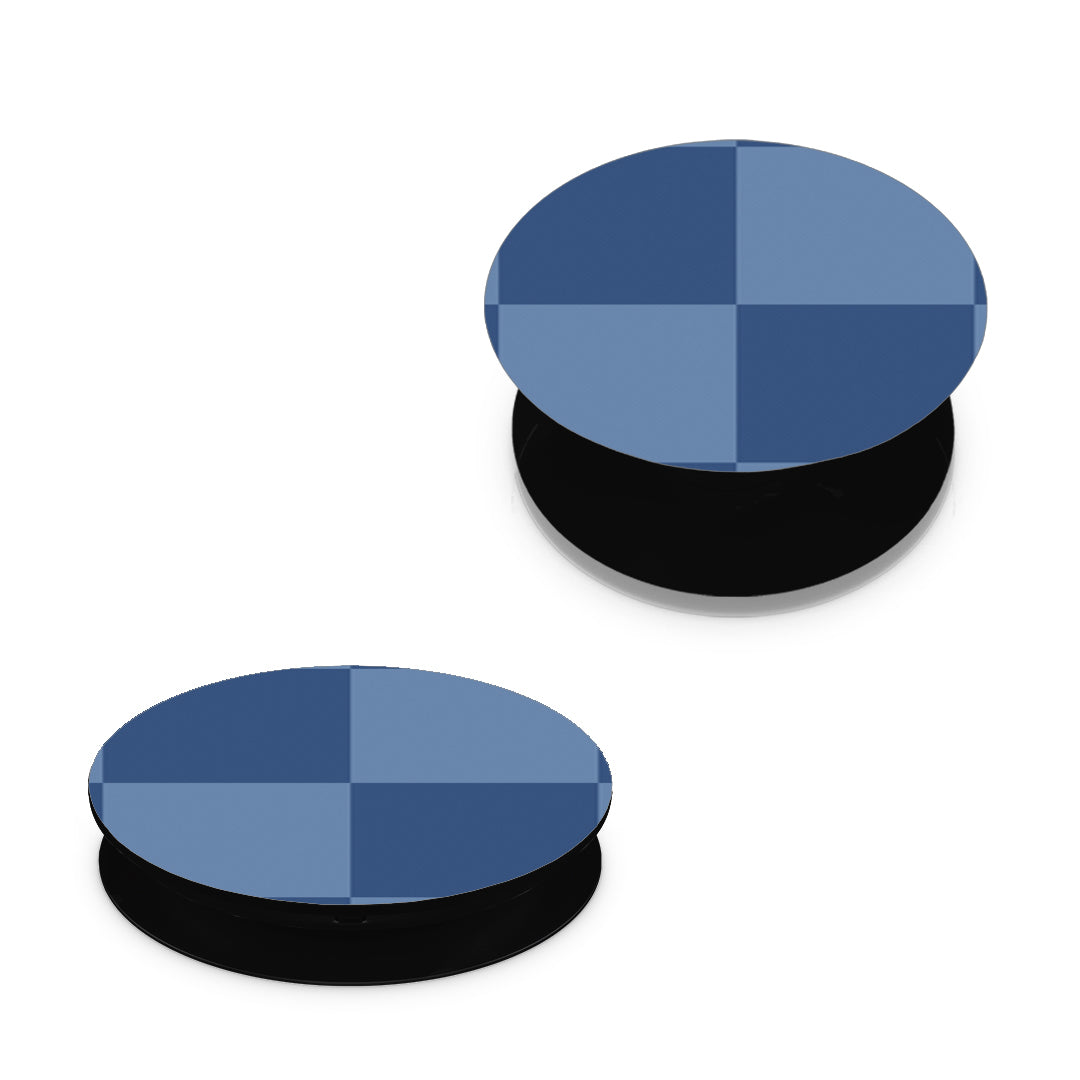 Denim Blue Checkerboard - Pop holder angled views