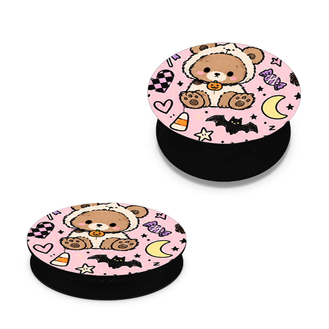 Halloween Cute Animals on Pink - Pop holder angled views