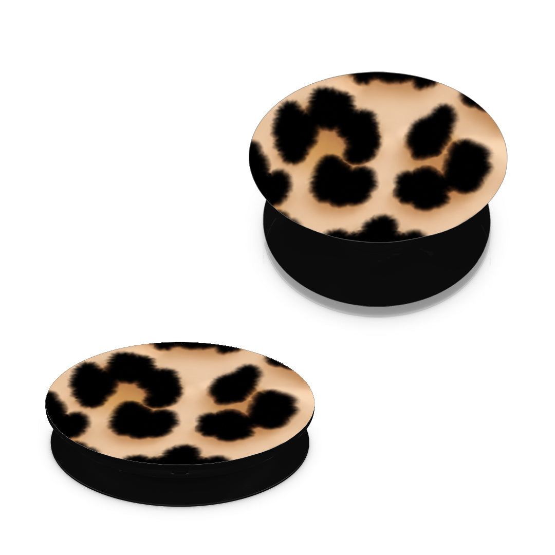 Leopard Print Tan Large - Pop holder angled views