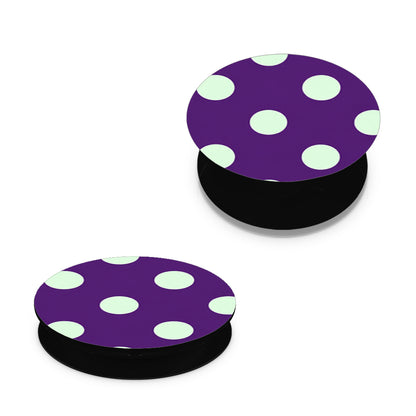 Mint Polka Dots on Purple - Pop holder angled views