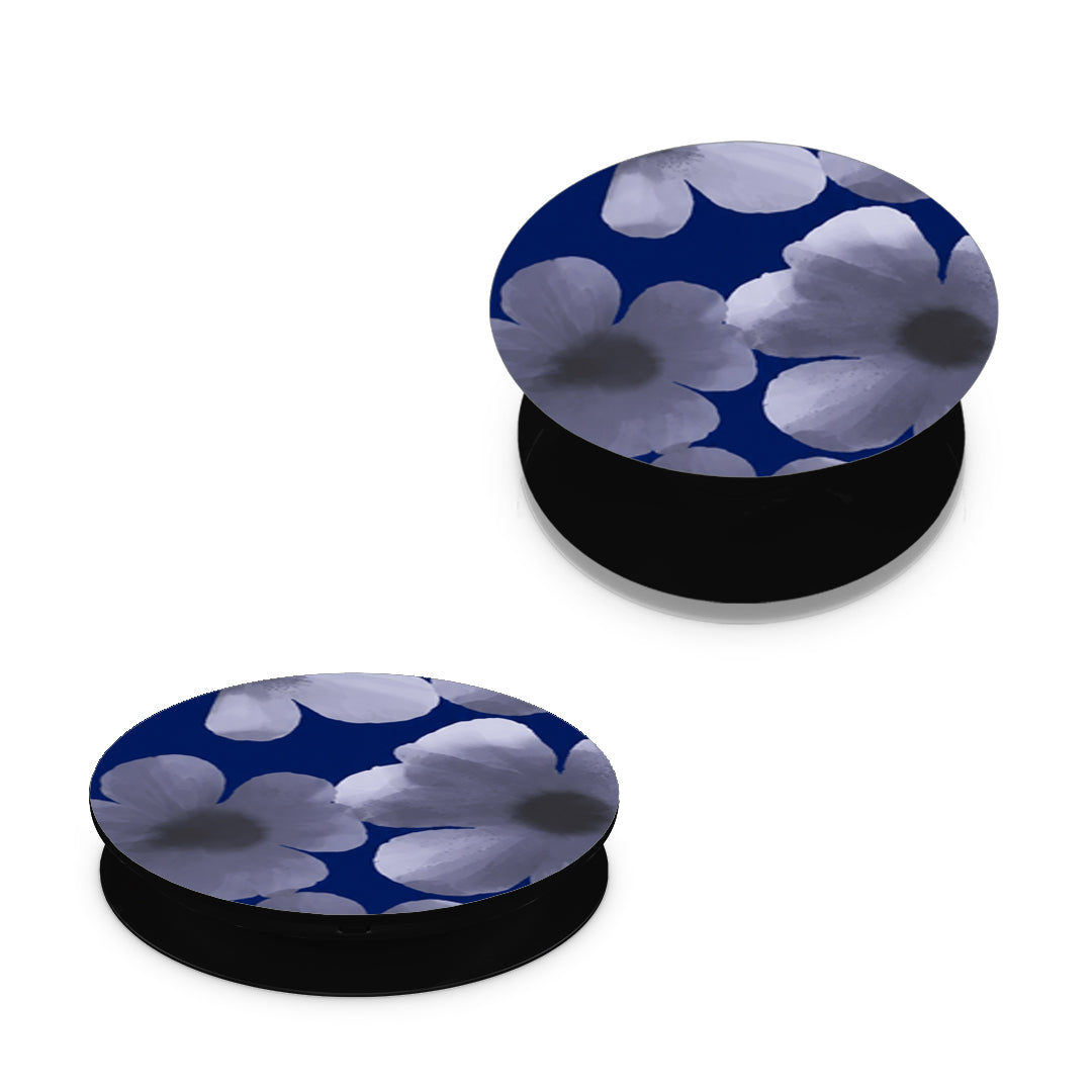 Pale Blue Flowers on Navy - Pop holder angled views