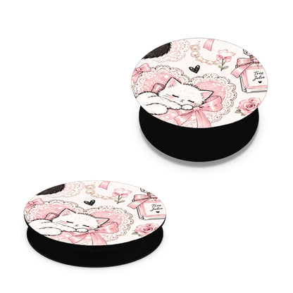 Pink Bows and Kittens Collage - Pop holder angled views