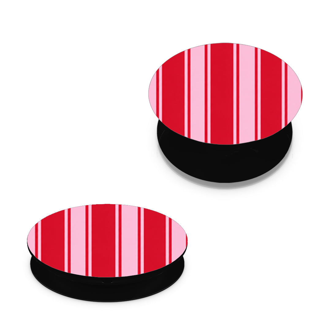 Red and Pink Vertical Pinstripes - Pop holder angled views