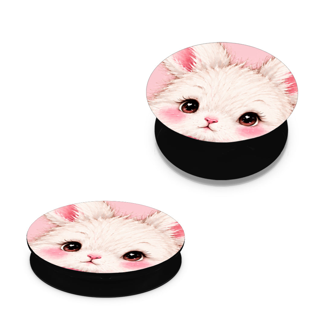 White Bunny and Pink Bows - Pop holder angled views