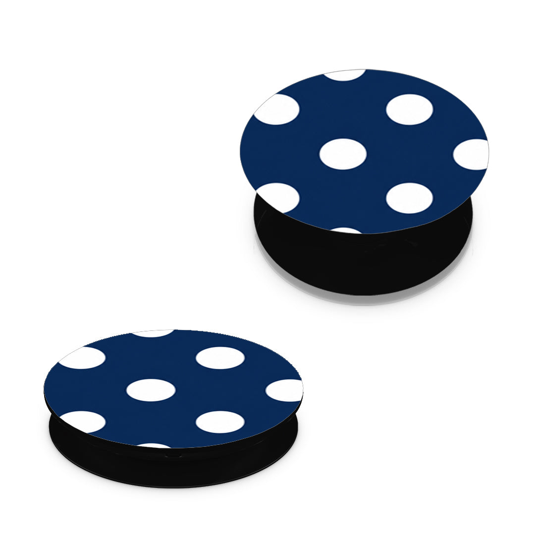 White Large Polka Dots on Navy - Pop holder angled views
