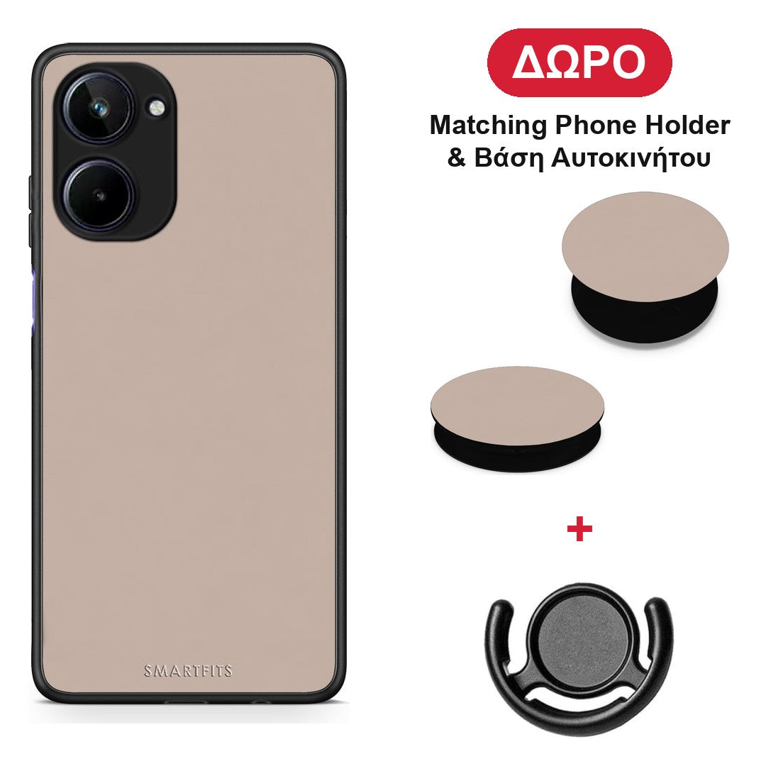 Blush Beige - Realme 10 θήκη + Δώρο Phone Holder & Βάση Αυτοκινήτου