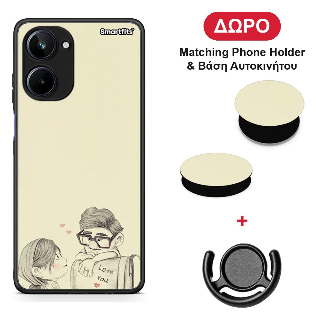 Carl And Ellie - Realme 10 θήκη + Δώρο Phone Holder & Βάση Αυτοκινήτου