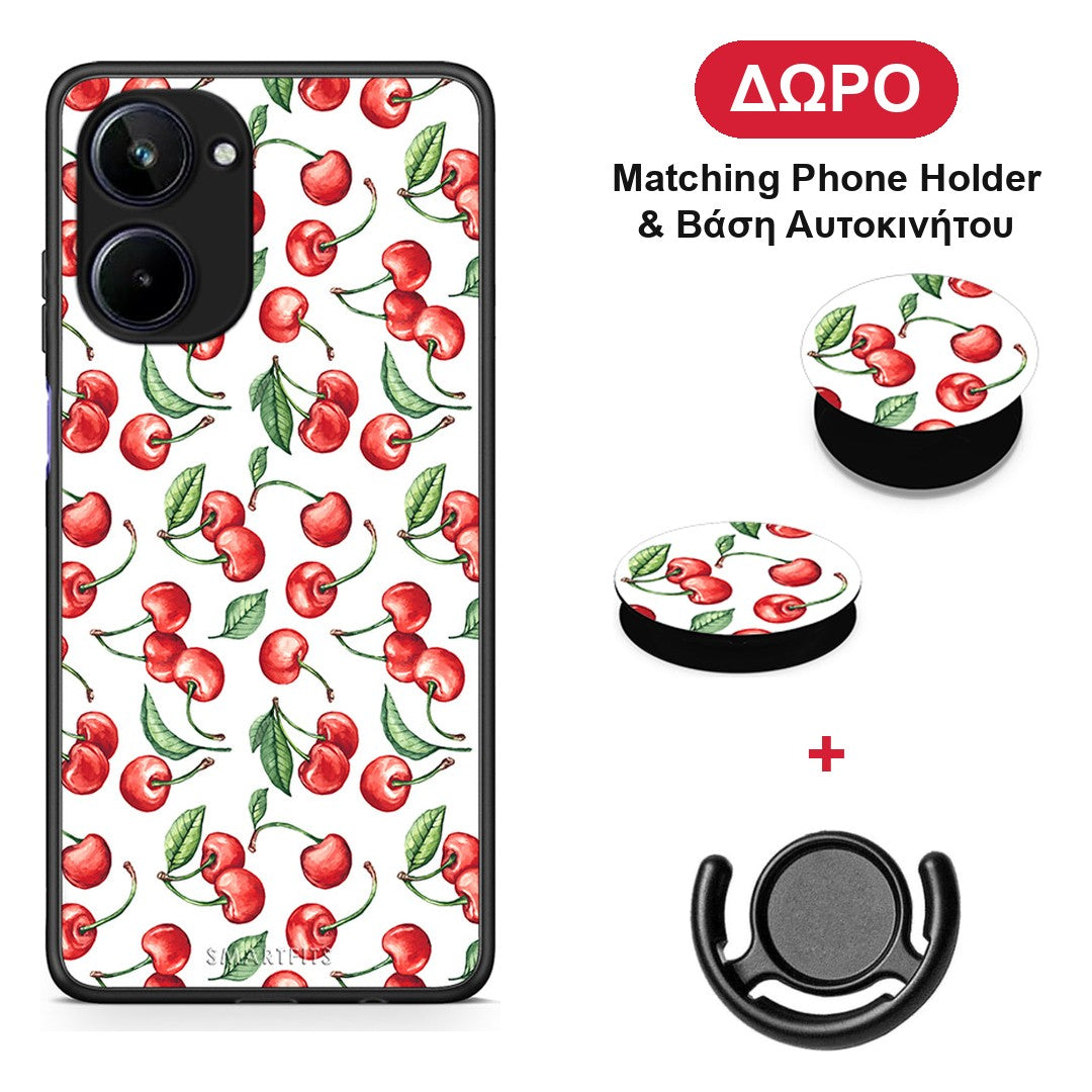 Cherry Summer - Realme 10 θήκη + Δώρο Phone Holder & Βάση Αυτοκινήτου