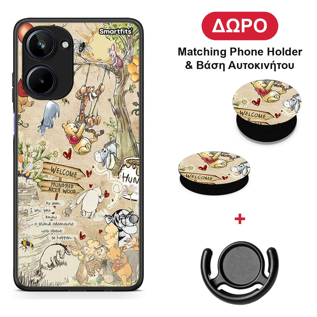 Happy Friends - Realme 10 θήκη + Δώρο Phone Holder & Βάση Αυτοκινήτου