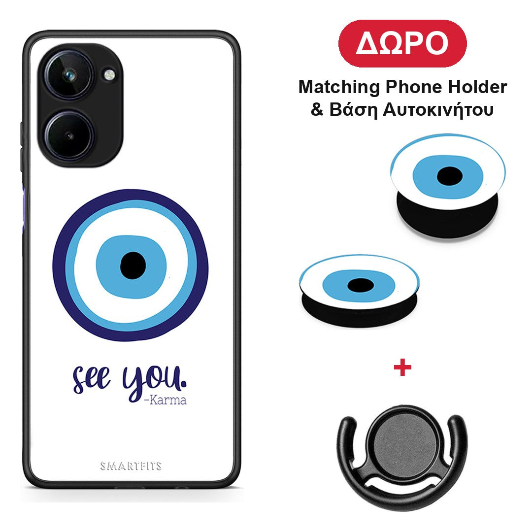 Karma Says - Realme 10 θήκη + Δώρο Phone Holder & Βάση Αυτοκινήτου