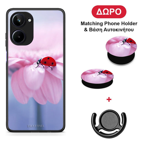 Ladybug Flower - Realme 10 θήκη + Δώρο Phone Holder & Βάση Αυτοκινήτου