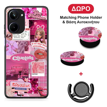 Pink Love - Realme 10 θήκη + Δώρο Phone Holder & Βάση Αυτοκινήτου