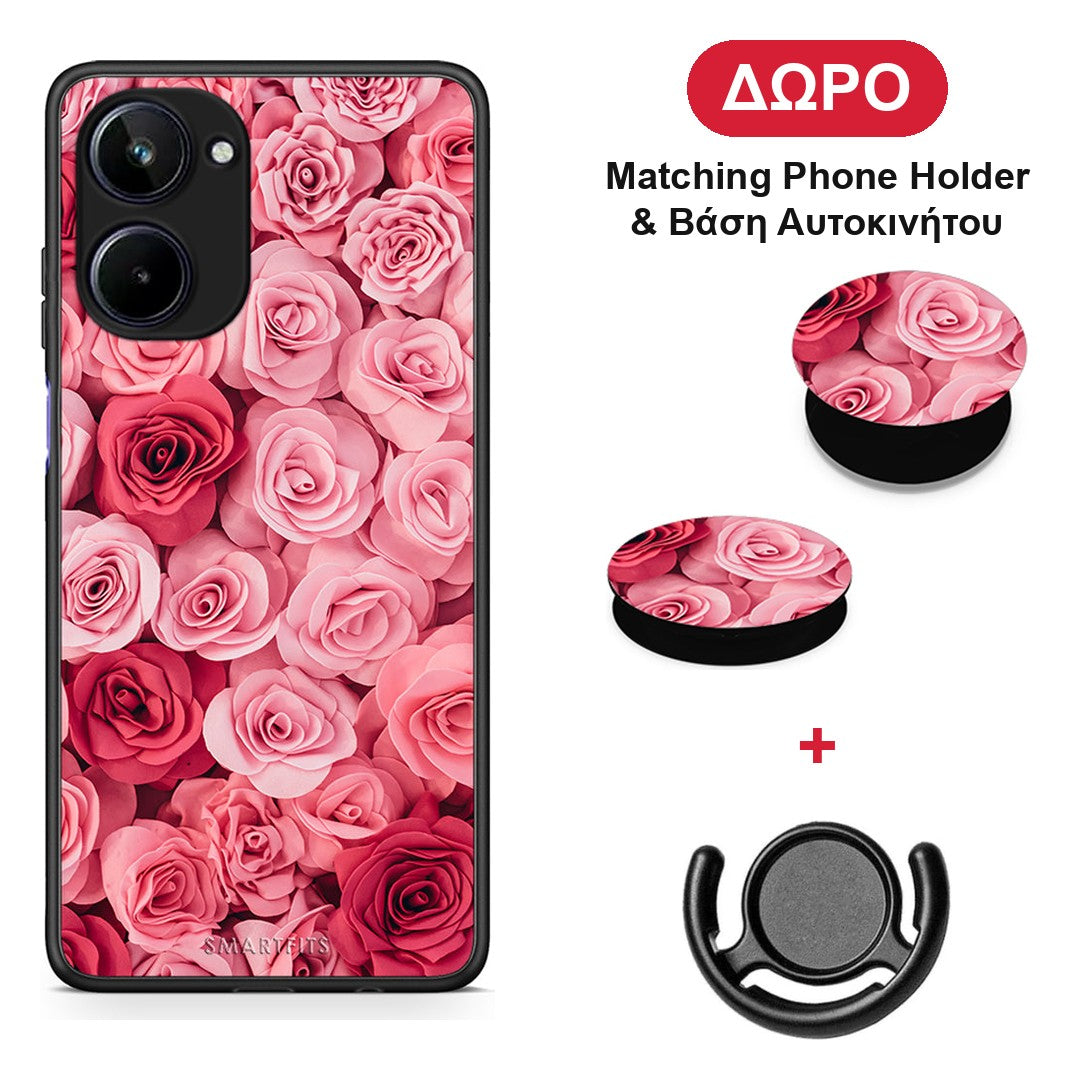 Valentine RoseGarden - Realme 10 θήκη + Δώρο Phone Holder & Βάση Αυτοκινήτου