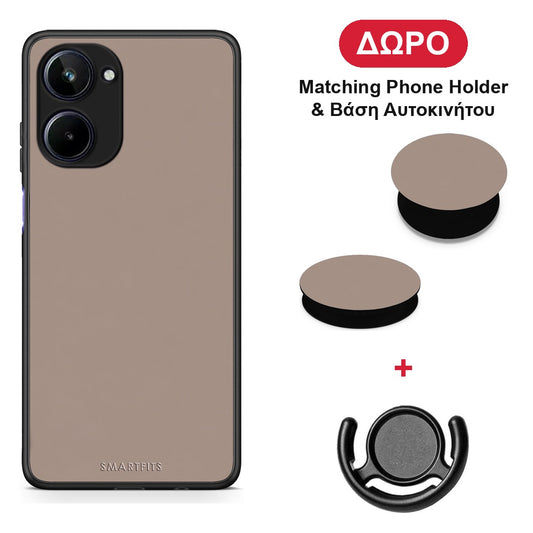 Warm Taupe - Realme 10 θήκη + Δώρο Phone Holder & Βάση Αυτοκινήτου