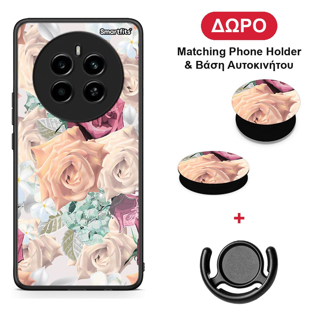 Floral Bouquet - Realme 12 4G / 12+ / 13 4G θήκη + Δώρο Phone Holder & Βάση Αυτοκινήτου