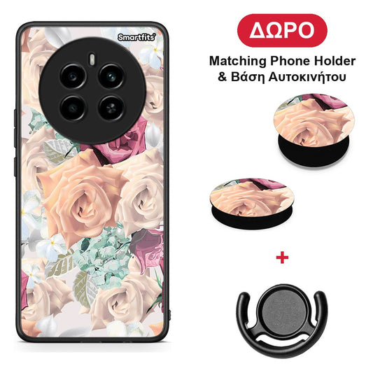 Floral Bouquet - Realme 12 4G / 12+ / 13 4G θήκη + Δώρο Phone Holder & Βάση Αυτοκινήτου