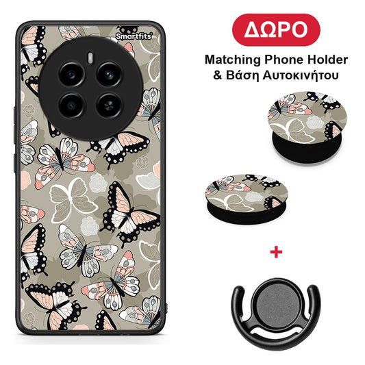 Boho Butterflies - Realme 12 4G / 12+ / 13 4G θήκη + Δώρο Phone Holder & Βάση Αυτοκινήτου