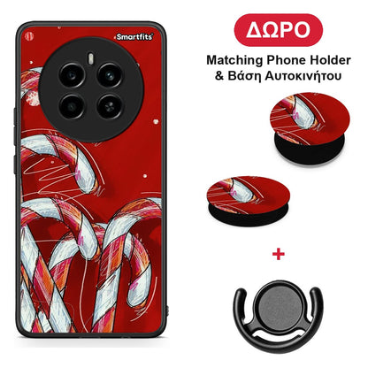 Candy Cane - Realme 12 4G / 12+ / 13 4G θήκη + Δώρο Phone Holder & Βάση Αυτοκινήτου