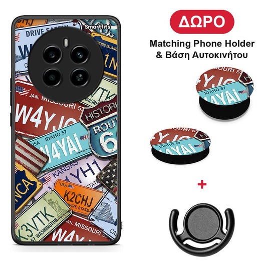 Car Plates - Realme 12 4G / 12+ / 13 4G θήκη + Δώρο Phone Holder & Βάση Αυτοκινήτου
