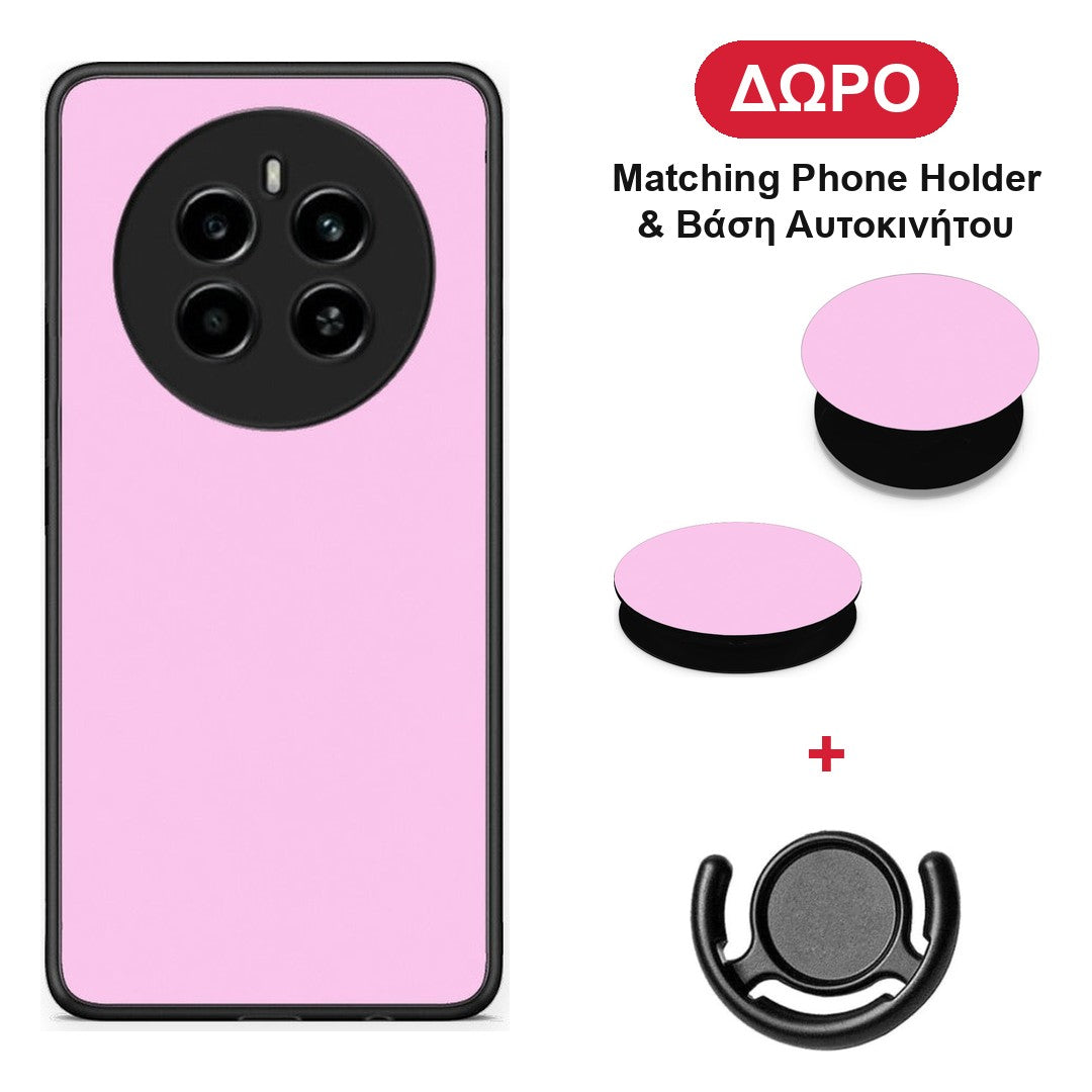 Cotton Candy Pink - Realme 12 4G / 12+ / 13 4G θήκη + Δώρο Phone Holder & Βάση Αυτοκινήτου
