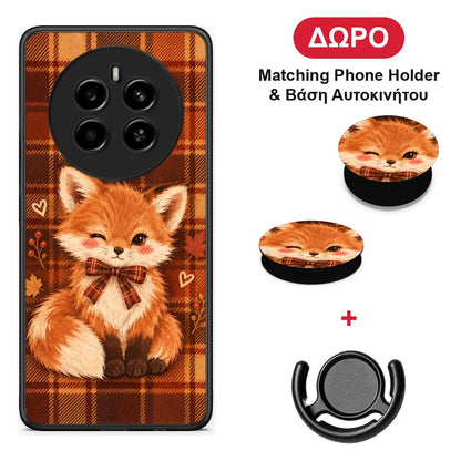 Fox on Autumn Tartan - Realme 12 4G / 12+ / 13 4G θήκη + Δώρο Phone Holder & Βάση Αυτοκινήτου