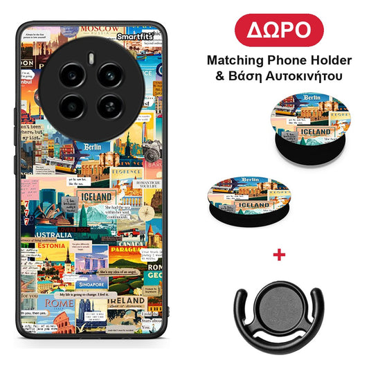 Live To Travel - Realme 12 4G / 12+ / 13 4G θήκη + Δώρο Phone Holder & Βάση Αυτοκινήτου