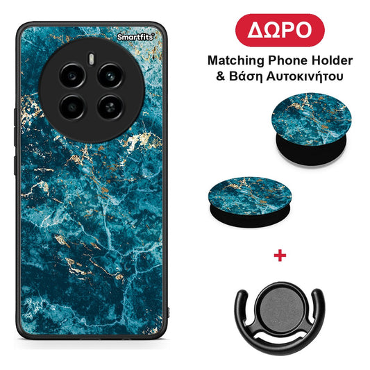 Marble Blue - Realme 12 4G / 12+ / 13 4G θήκη + Δώρο Phone Holder & Βάση Αυτοκινήτου