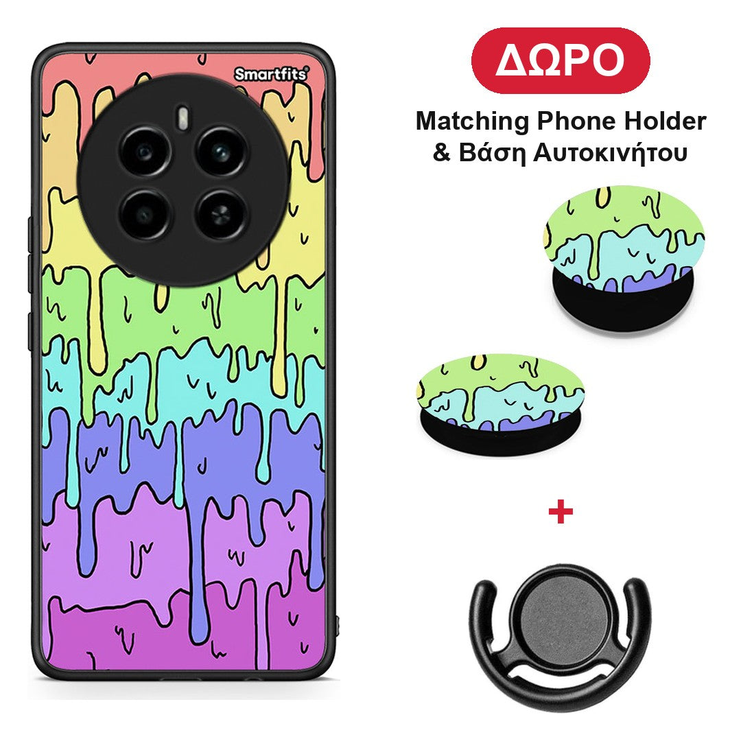 Melting Rainbow - Realme 12 4G / 12+ / 13 4G θήκη + Δώρο Phone Holder & Βάση Αυτοκινήτου