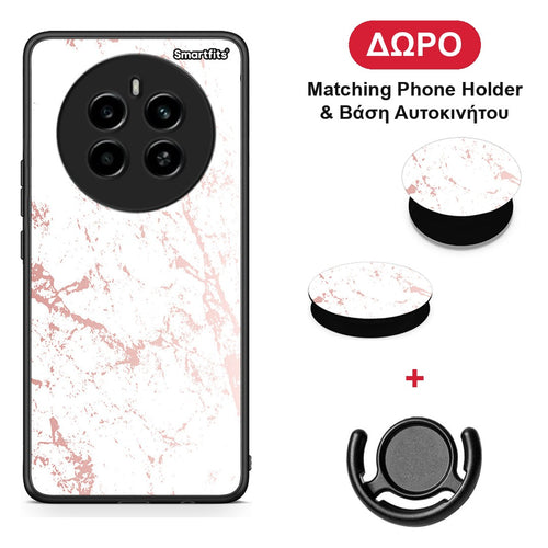 Marble Pink Splash - Realme 12 4G / 12+ / 13 4G θήκη + Δώρο Phone Holder & Βάση Αυτοκινήτου
