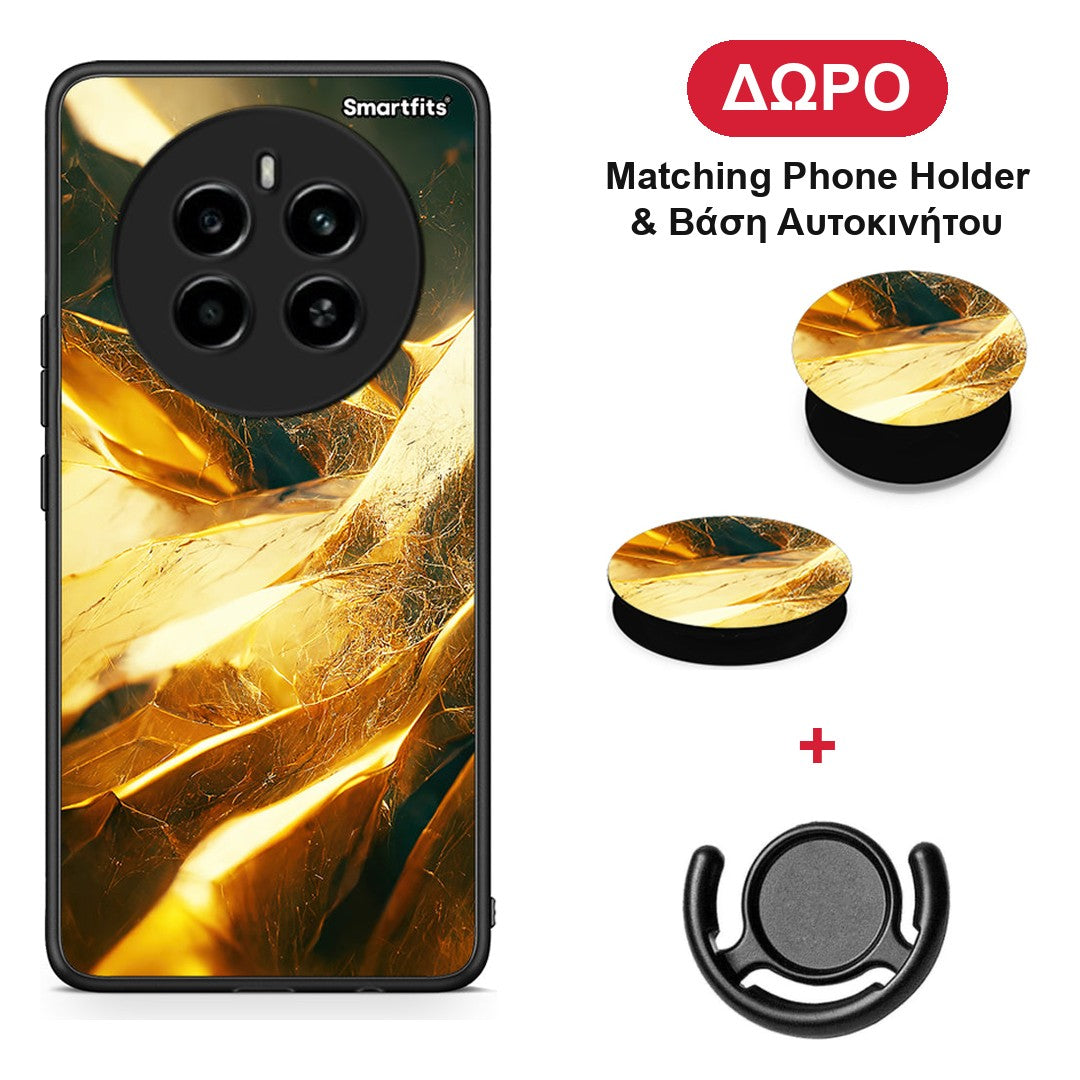Real Gold - Realme 12 4G / 12+ / 13 4G θήκη + Δώρο Phone Holder & Βάση Αυτοκινήτου