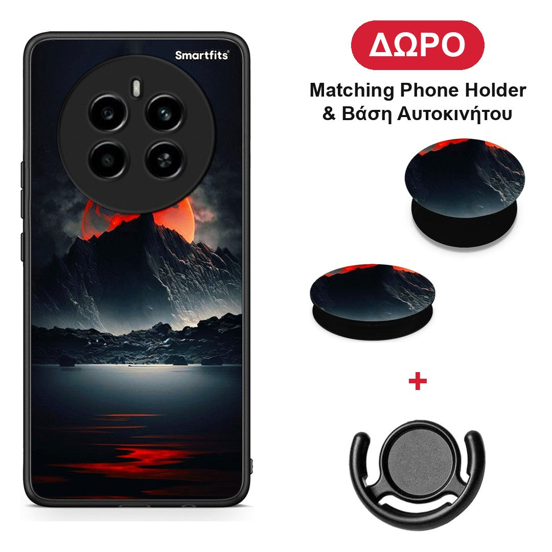 Red Full Moon - Realme 12 4G / 12+ / 13 4G θήκη + Δώρο Phone Holder & Βάση Αυτοκινήτου