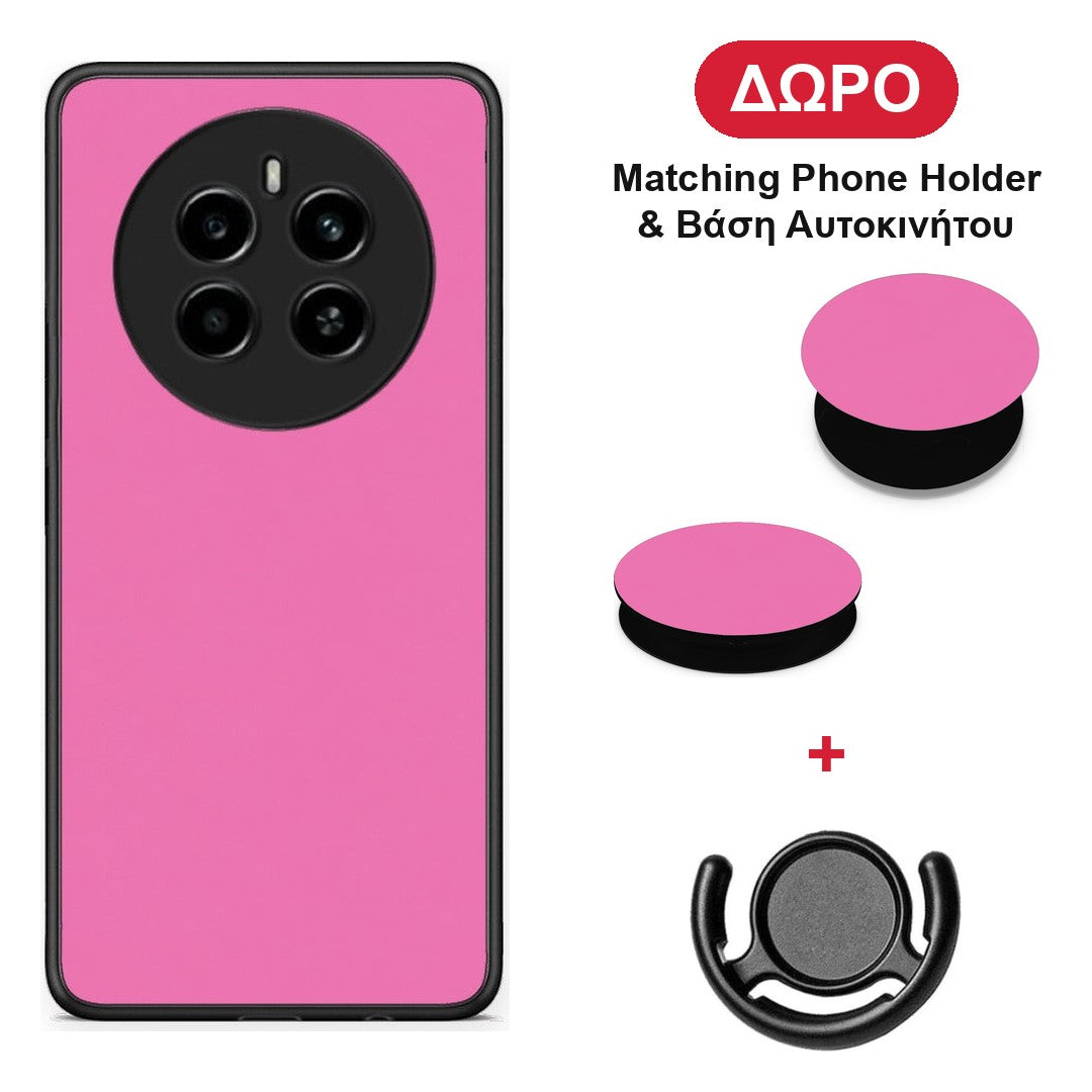 Rose Pink - Realme 12 4G / 12+ / 13 4G θήκη + Δώρο Phone Holder & Βάση Αυτοκινήτου