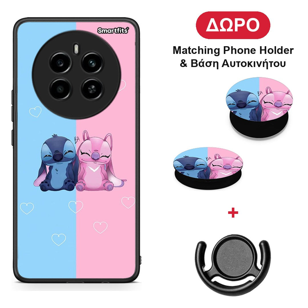 Stitch And Angel - Realme 12 4G / 12+ / 13 4G θήκη + Δώρο Phone Holder & Βάση Αυτοκινήτου