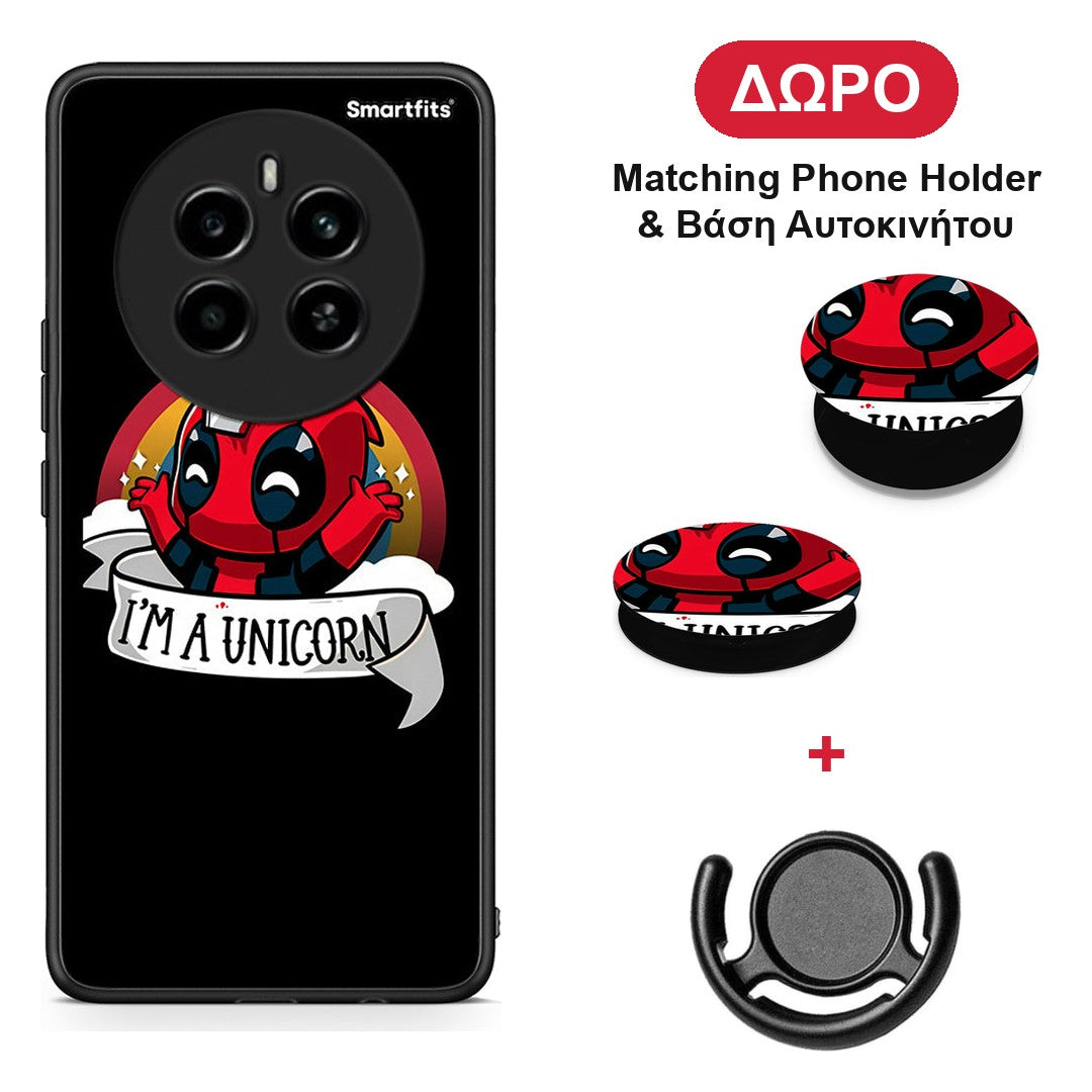 Unicorn Deadpool - Realme 12 4G / 12+ / 13 4G θήκη + Δώρο Phone Holder & Βάση Αυτοκινήτου
