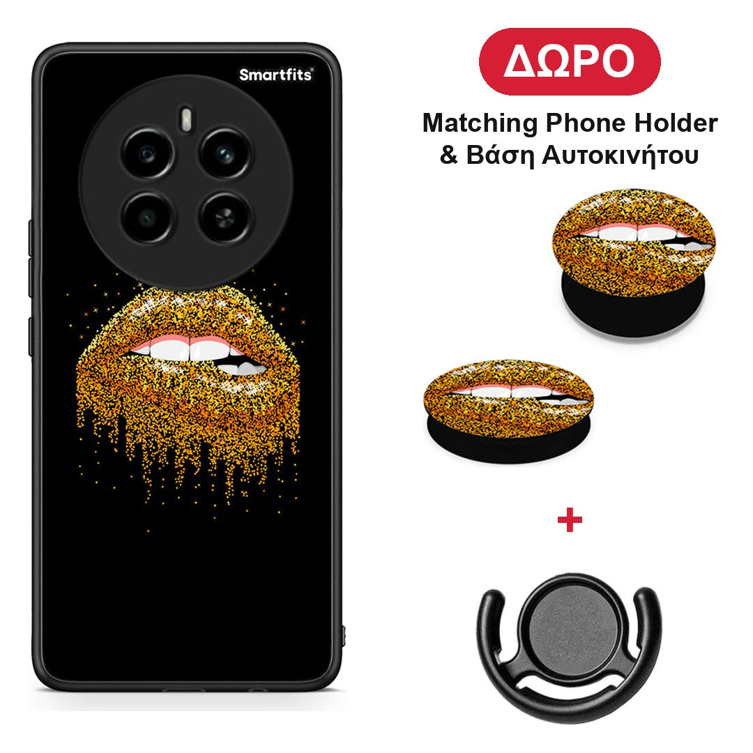 Valentine Golden - Realme 12 4G / 12+ / 13 4G θήκη + Δώρο Phone Holder & Βάση Αυτοκινήτου