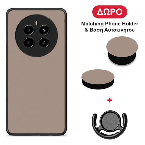 Warm Taupe - Realme 12 4G / 12+ / 13 4G θήκη + Δώρο Phone Holder & Βάση Αυτοκινήτου