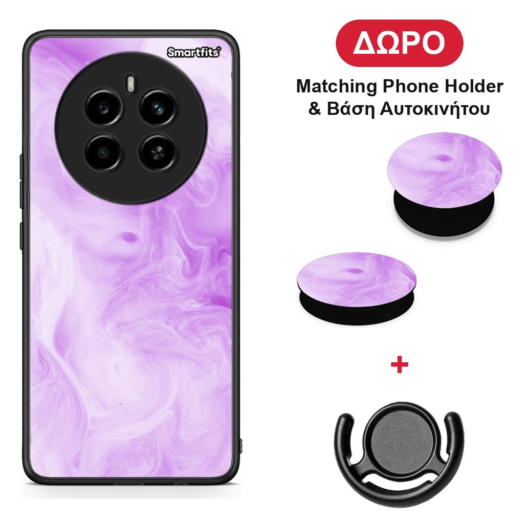 Watercolor Lavender - Realme 12 4G / 12+ / 13 4G θήκη + Δώρο Phone Holder & Βάση Αυτοκινήτου