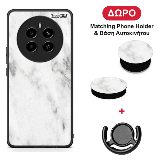Marble White - Realme 12 4G / 12+ / 13 4G θήκη + Δώρο Phone Holder & Βάση Αυτοκινήτου