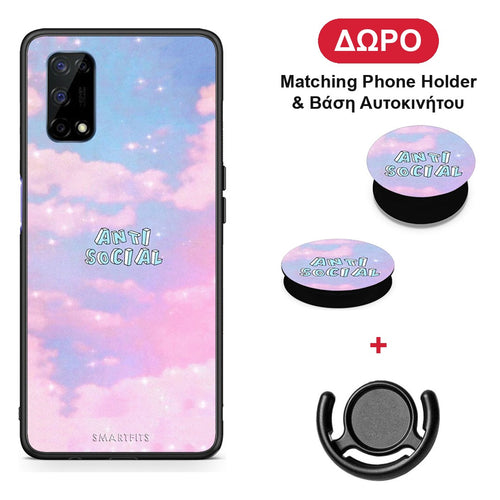 Anti Social - Realme 7 5G θήκη + Δώρο Phone Holder & Βάση Αυτοκινήτου