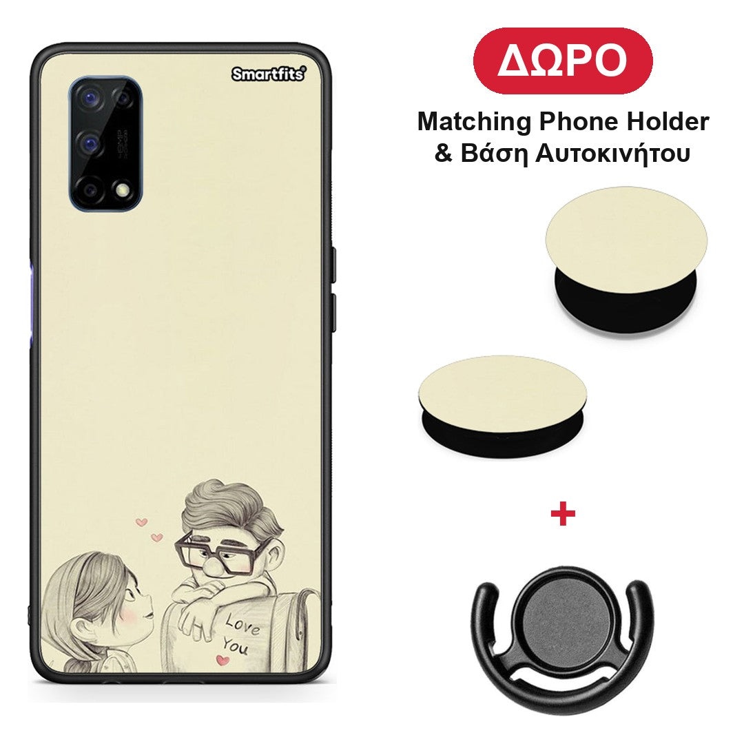 Carl And Ellie - Realme 7 5G θήκη + Δώρο Phone Holder & Βάση Αυτοκινήτου