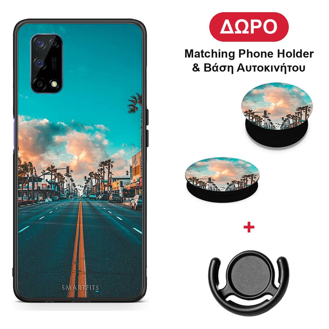Landscape City - Realme 7 5G θήκη + Δώρο Phone Holder & Βάση Αυτοκινήτου