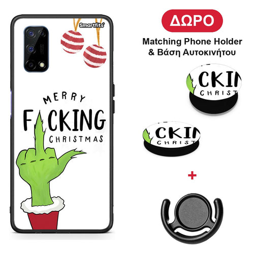 Merry F Xmas - Realme 7 5G θήκη + Δώρο Phone Holder & Βάση Αυτοκινήτου