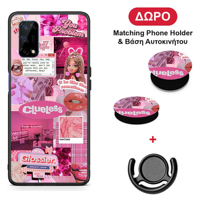 Pink Love - Realme 7 5G θήκη + Δώρο Phone Holder & Βάση Αυτοκινήτου
