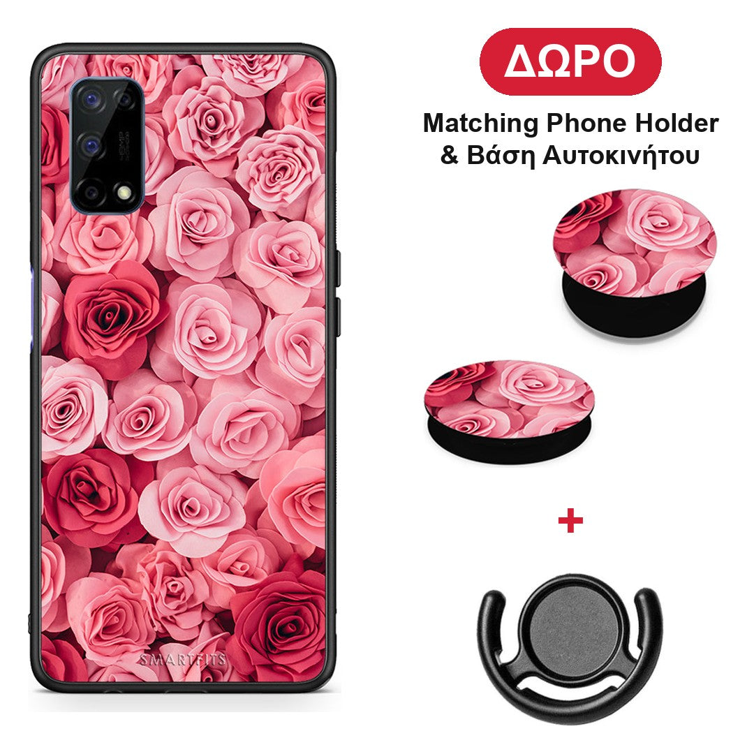 Valentine RoseGarden - Realme 7 5G θήκη + Δώρο Phone Holder & Βάση Αυτοκινήτου