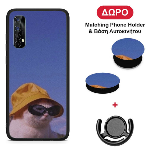 Cat Diva - Realme 7 θήκη + Δώρο Phone Holder & Βάση Αυτοκινήτου