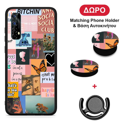 Collage Bitchin - Realme 7 θήκη + Δώρο Phone Holder & Βάση Αυτοκινήτου
