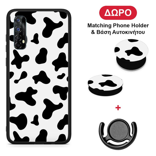 Cow Print - Realme 7 θήκη + Δώρο Phone Holder & Βάση Αυτοκινήτου